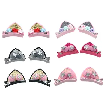 

12pcs Cat Ear Hairpins Adorable Bobby Pins Hair Accessories Hair Clips Bang Clips for Kids