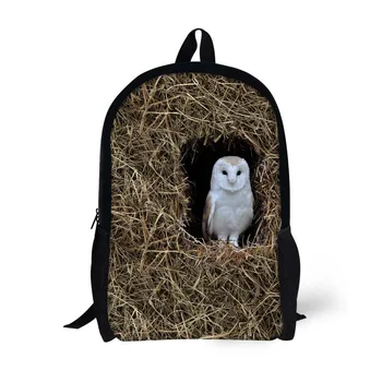 

Customzied Creative Elementary Kids Daily Backpack for School Unique Printing Owl Bird Cat Child Daypack for Girls Leightweight