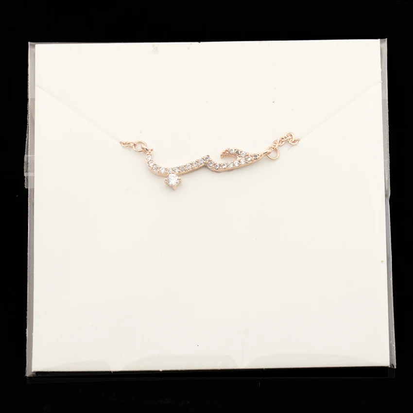 Ручной работы Bff подарок CZ арабский любовь заявление ожерелье для женщин Kolye розовое золото Заполненные Арабские буквы кулон чокер ювелирные изделия с кристаллами