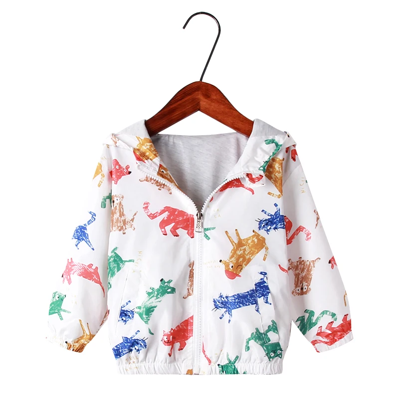 

Kids Clothes Boys Jackets Children Hooded New Zipper Windbreaker Baby Fashion Print Coat Infant Waterproof Hoodies For Girls