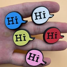 

1 Pcs Free Shipping Colorful Say Hi Circle With A Small Tail PVC Slippers Colorful Accessories For Kids Party Gifts 6P-7L-3