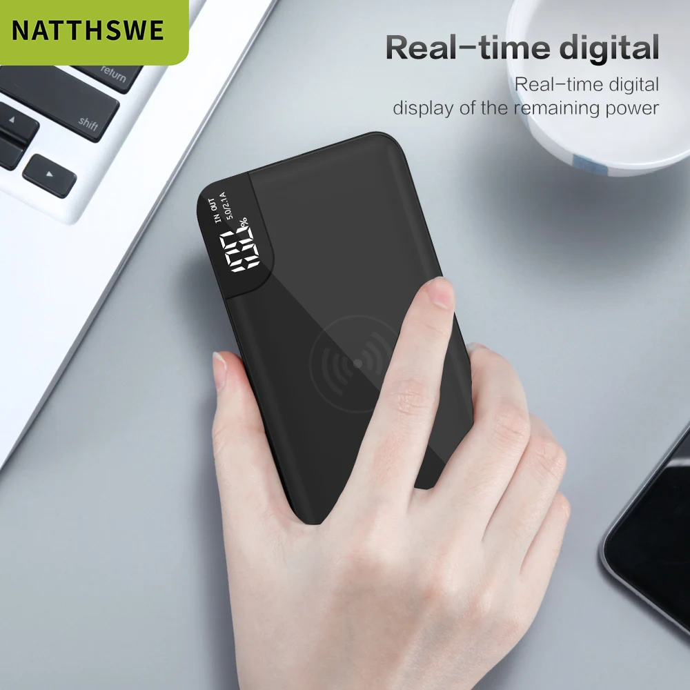 NATTHSWE тонкий внешний аккумулятор 30000 мА/ч один USB для xiaomi iPhone 10000 повербанк