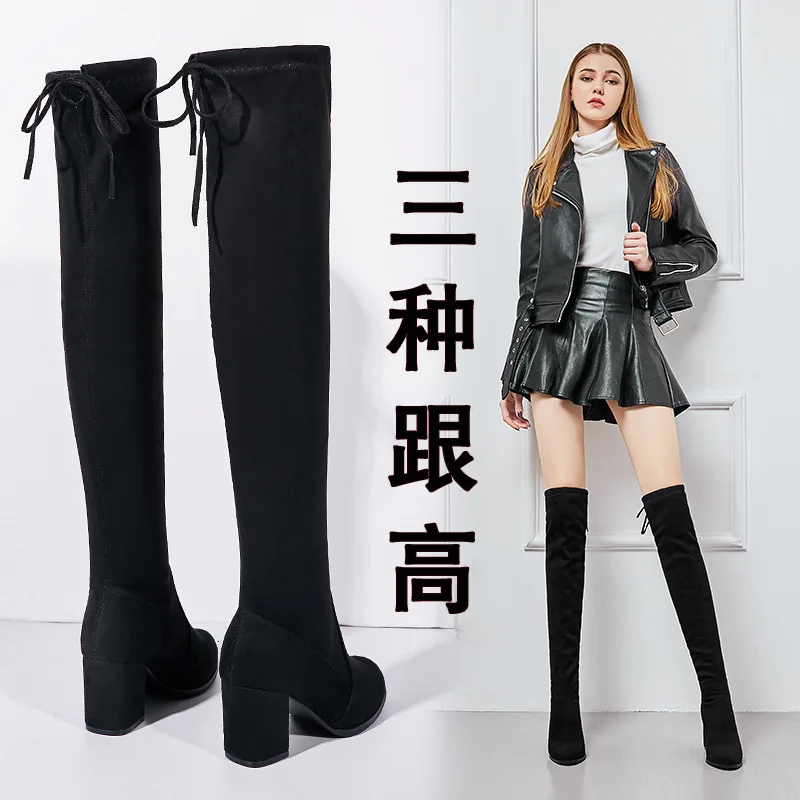 

Over Knee Boots Women Boots Over Knee Boots Fashion Overknee Elastic Boots Woman 2019 Head Boots High Boots