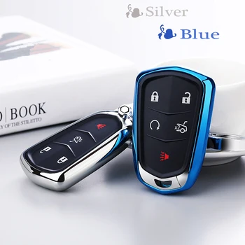 

Remote car key shell case Set wallet Smart 5 Button fob For Cadillac Escalade ESV XTS ATS CTS SRX CT6 ATS-L XT5 key Housekeeper