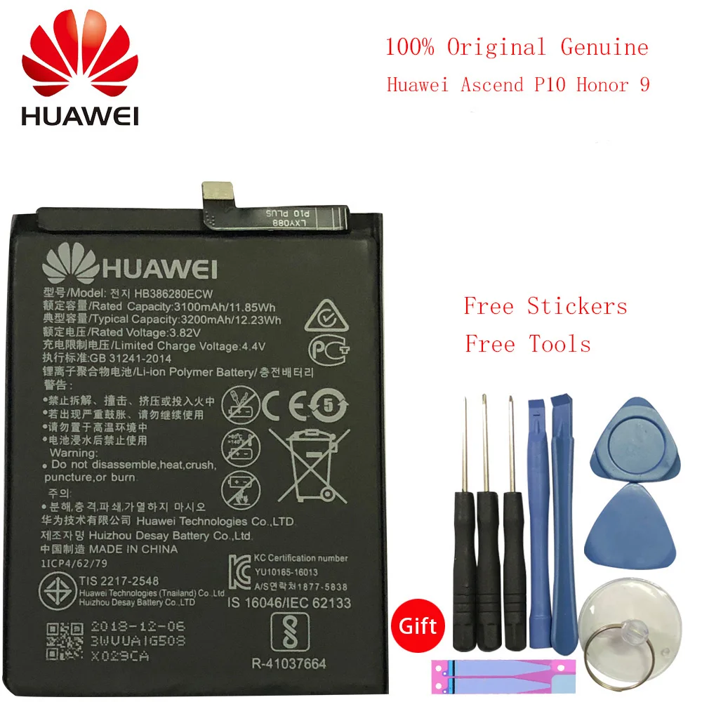 HB386280ECW 3400 мА/ч, HB396285ECW Батарея huawei P20 для Honor 10 COL-AL00 COL-AL10 COL-TL00 COL-TL10 COL-L29 Батарея+ инструмент - Цвет: HB386280ECW
