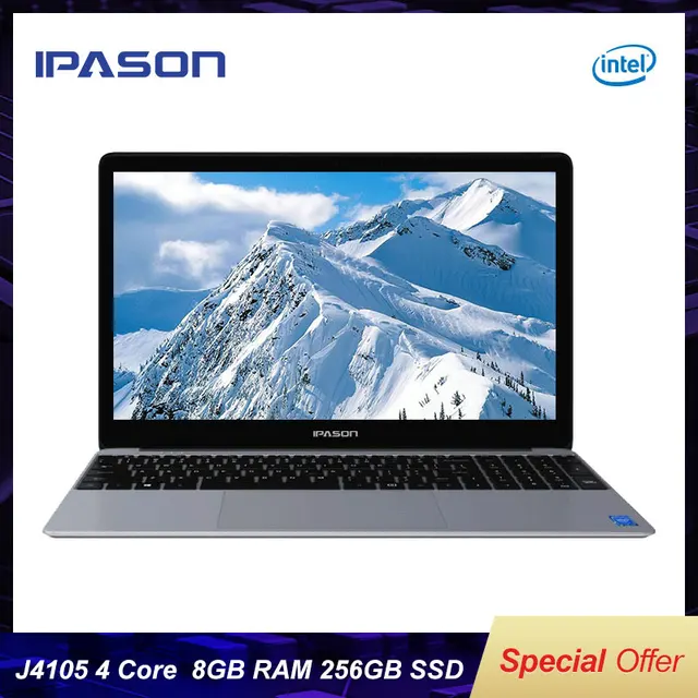 IPASON Laptop P1 15.6-inch IPS Convenient Notebook Computer Business Office Student Quad-Core J4125 Portable Internet Ultrabook 2