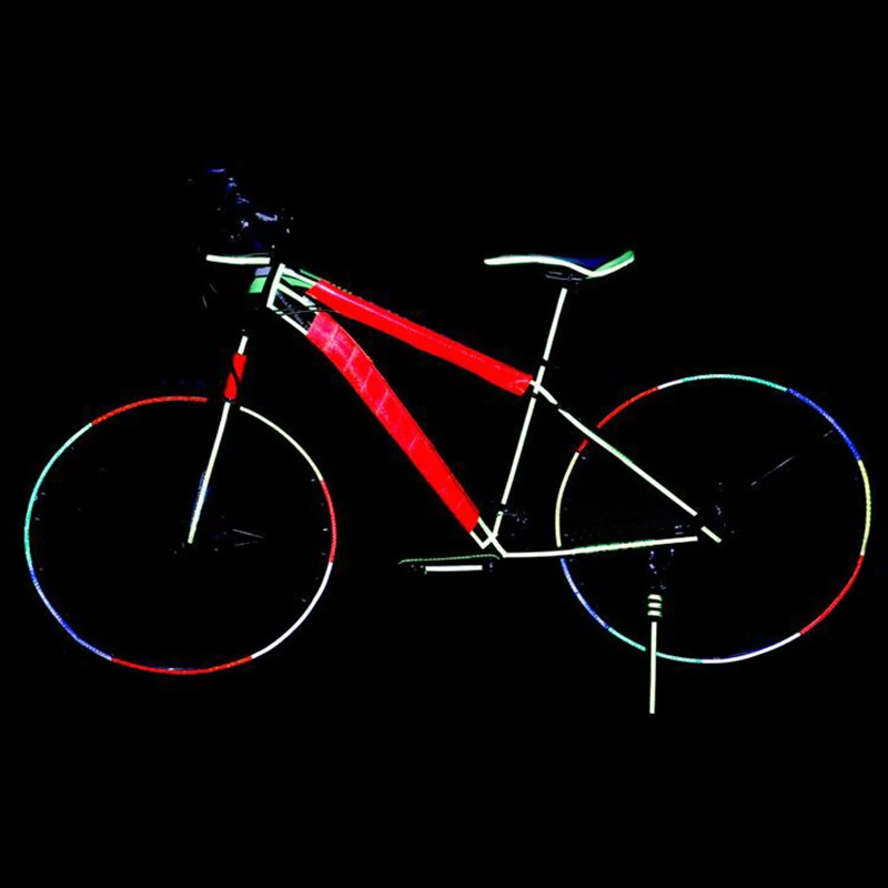 Светоотражающая лента флуоресцентная MTB велосипед Велоспорт MTB светоотражающие наклейки клейкая лента наклейки для велосипеда Аксессуары для велосипеда