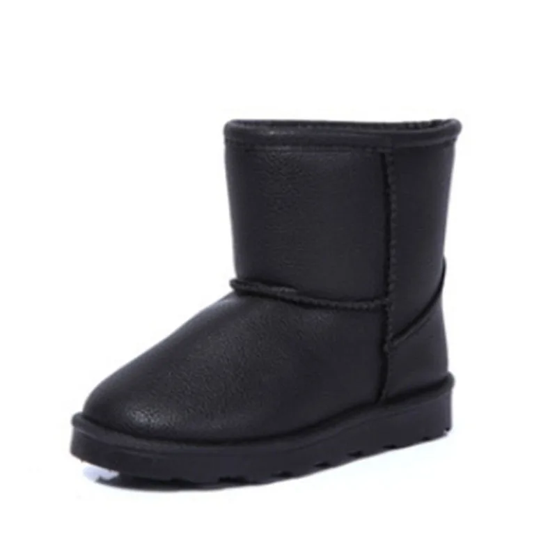 

boys and girls fall and winter classic cotton imitation fox fur boots children snow boots big virgin leather shoes