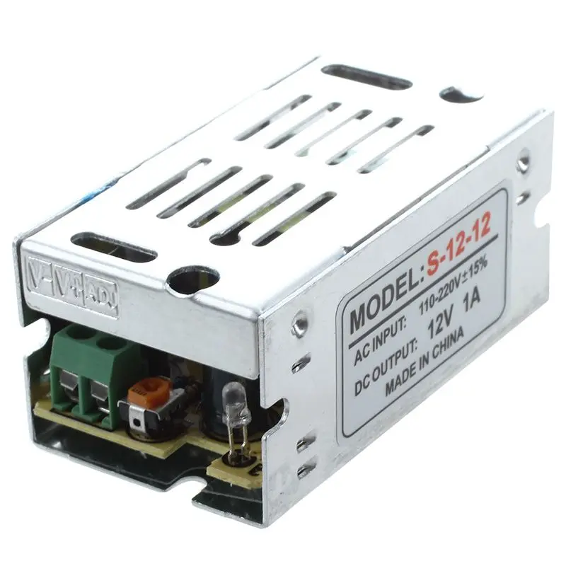 Трансформатор напряжения источник питания AC 110/220V к DC 12V 1A серебро