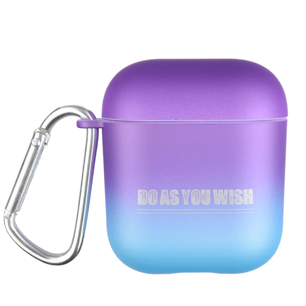 Уникальный градиентный защитный чехол для Airpods, чехол, беспроводной Bluetooth, чехол для наушников, для Airpods 2/1, аксессуары для Airpods - Цвет: Purple