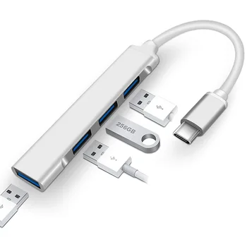 

Usb3.0 Hub Type-C 4 Port Multi Splitter Adapter OTG Plug&Play Usb Hub Card Reader For Xiaomi Lenovo Macbook Pro PC Computer