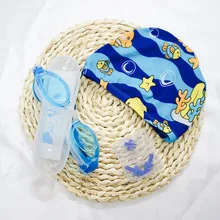 Простые Стеклянные водонепроницаемые очки для плавания с высоким разрешением для мальчиков, детские очки для плавания, шапочка для плавания, зажим для носа и Ушная затычка, гребень