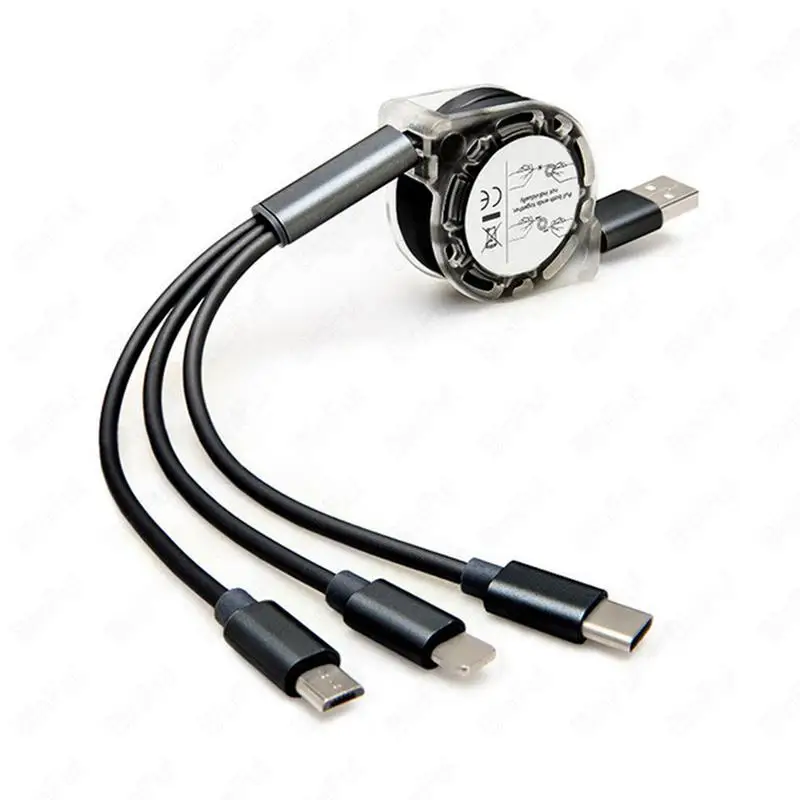 Горячая 3C-3 в 1 Выдвижной Micro-usb type C мульти зарядный кабель для iPhone X 6 7 8 6s samsung S8 зарядка кабелей для мобильных телефонов