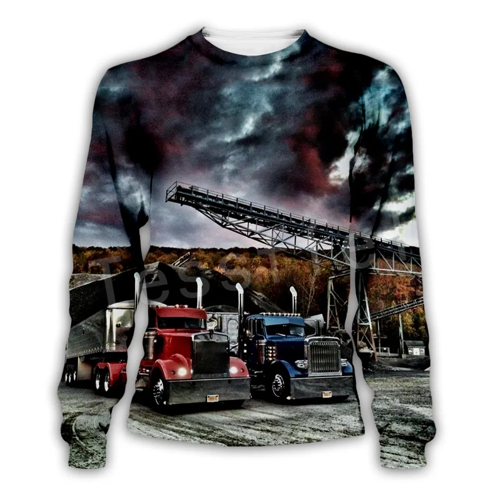 Tessffel грузовик водителя грузовика пуловер спортивный костюм Новая мода Crewneck MenWomen 3D печатных толстовки/молнии/куртки S-4