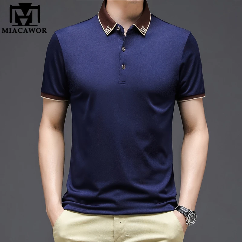 Novo design da marca original camisa polo cor sólida topos t verão manga  curta respirável camisa masculina roupas masculinas t1028|Polo| - AliExpress