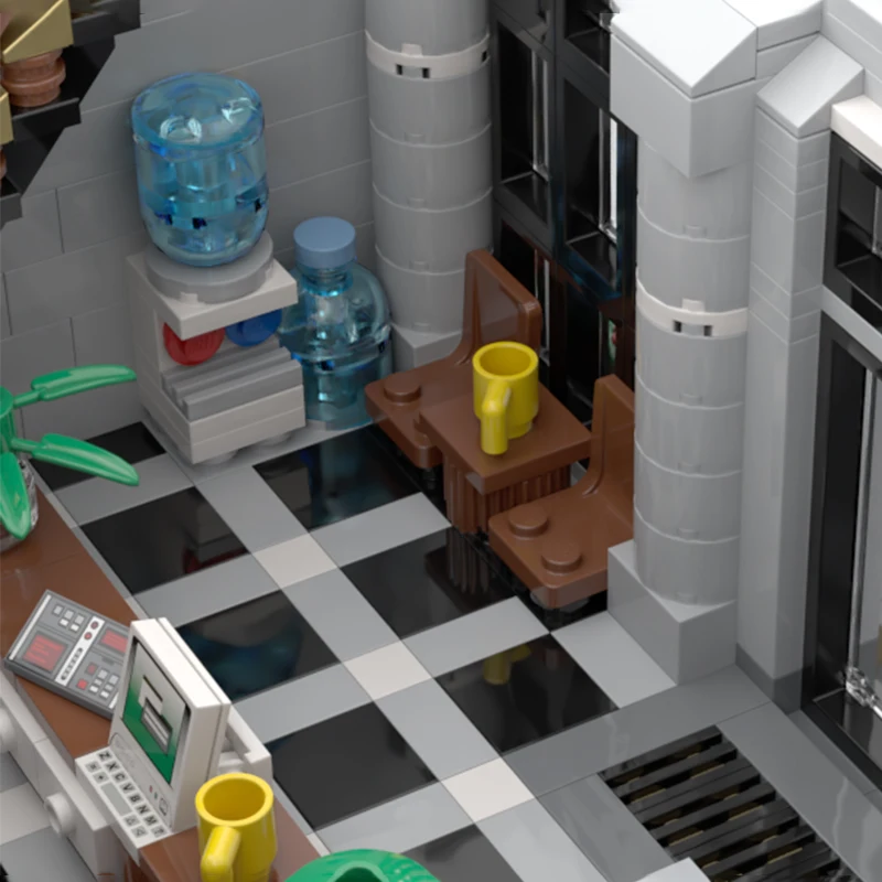 BuildMOC 21474 городской полицейский участок мотоцикл вертолет модель строительные блоки кирпичи наборы совместимы с городской 60047