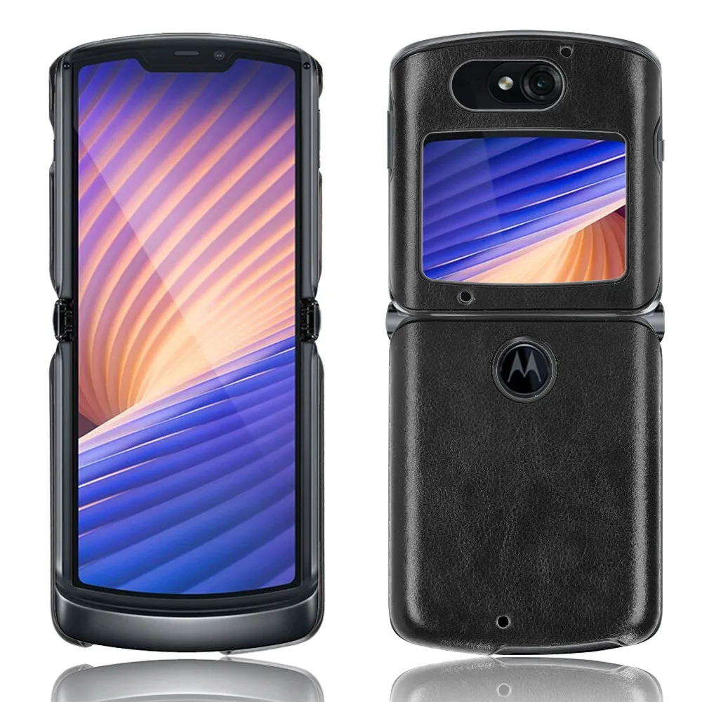 Для Motorola Razr 5G чехол Роскошный Личи стрии из искусственной кожи с жесткой