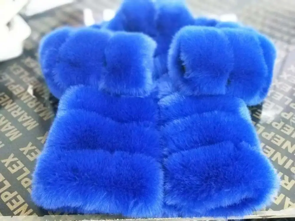 Blue Размера плюс зимняя верхняя одежда меховое пальто из искусственного меха женская куртка с высоким воротником и длинным рукавом из искусственного меха fourrure abrigos mujer - Цвет: Blue