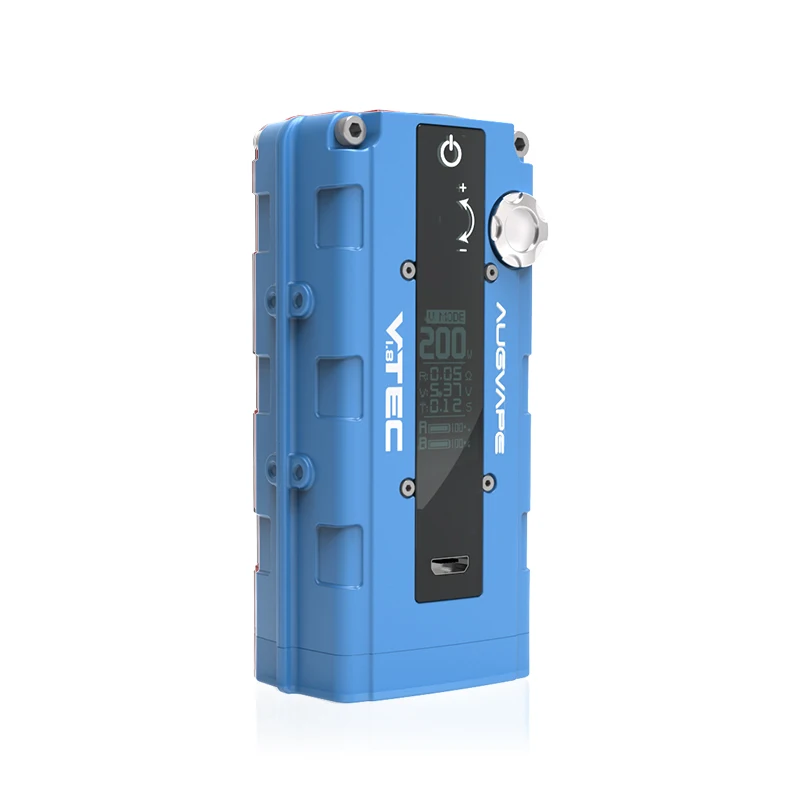 Синий Augvape VTEC1.8 200 Вт электронная сигарета мод автоматический обход V режим OLED дисплей 510 разъем мод коробка новая версия Vape коробка мод - Цвет: Синий