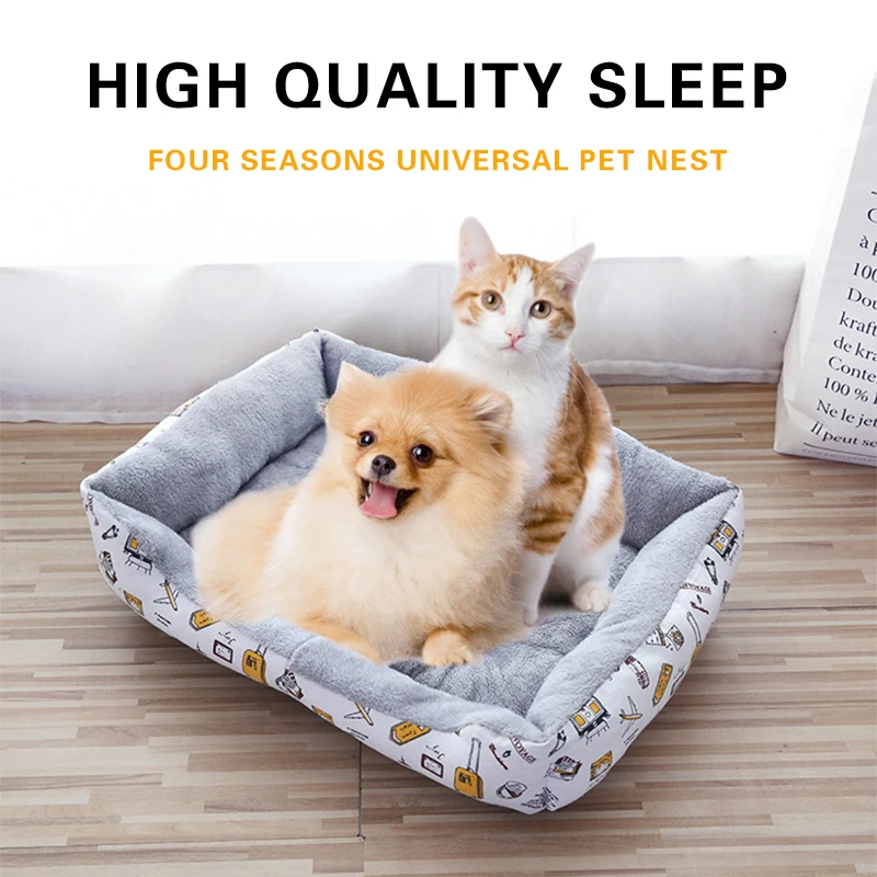 Pet Bed House Dog Sofa Sleeping Beds Mat Cat Cushion Warm Cozy Soft Plush Nest Dog Baskets Waterproof Kennel Pets Supplies