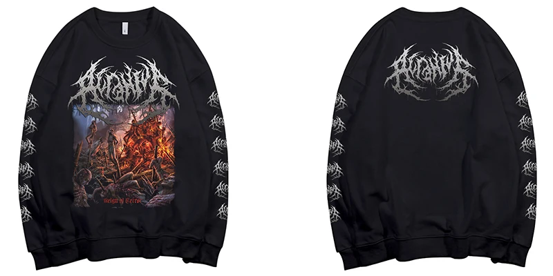Acranius Deathcore Pollover черный Свитшот рок Толстовка тяжелый металл sudadera рокер уличная флисовая верхняя одежда панк