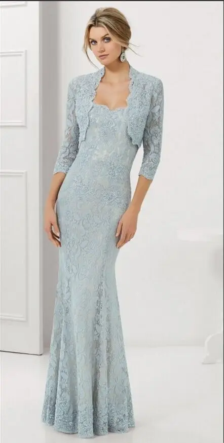 Новое поступление robe de soiree милое длинное свадебное платье с бисером для матери невесты, кружевное платье со съемным жакетом, рукава 3/4