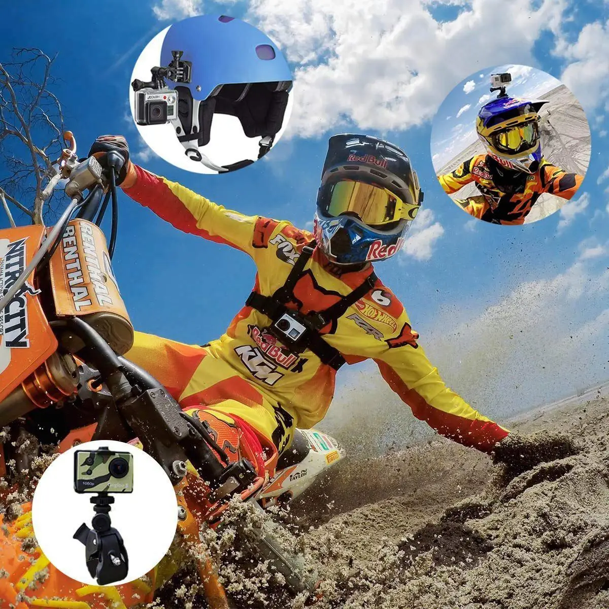 Аксессуары для камеры GoPro Hero Session/6 5 Hero 4 3+ SJ4000/5000/6000/AKASO/APEMAN/DBPOWER/и sony Sports DV и многое другое