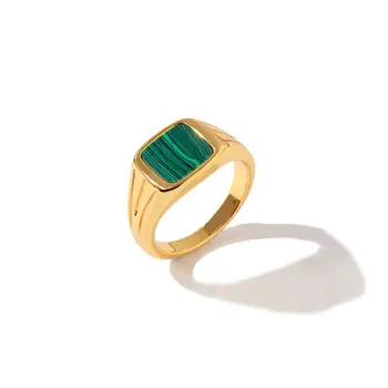 

2019 Top Quality Fashion Jewelry Malachite/Lapis Lazuli Natural Stone Ring For Women Birthday Gift