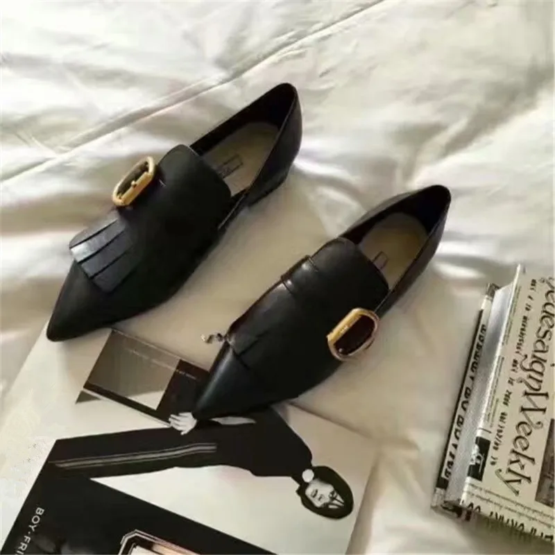Женская обувь на плоской подошве; scarpe donna; женская обувь с пряжкой; лоферы с острым носком; женская обувь из мягкой кожи на низком каблуке; Zapatos De Mujer