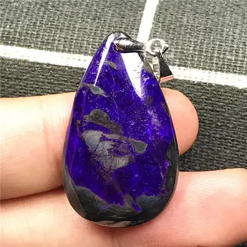

Top Natural Royal Purple Sugilite Pendant Jewelry For Women Lady Man Crystal 32x19x5mm Beads Silver South Africa Stone AAAAA