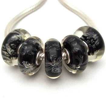 

JGWG1862 5X 100% Authenticity S925 Sterling Silver Beads Murano Glass beads Fit European Charms Bracelet diy jewelry Lampwork