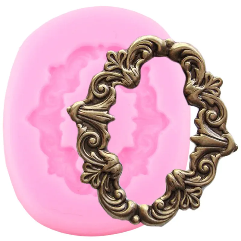 Vintage Frame Cake Border Silicone Mold Scroll Relief Fondant Cake Decorating Tools Cupcake Candy Clay Chocolate Gumpaste Moulds