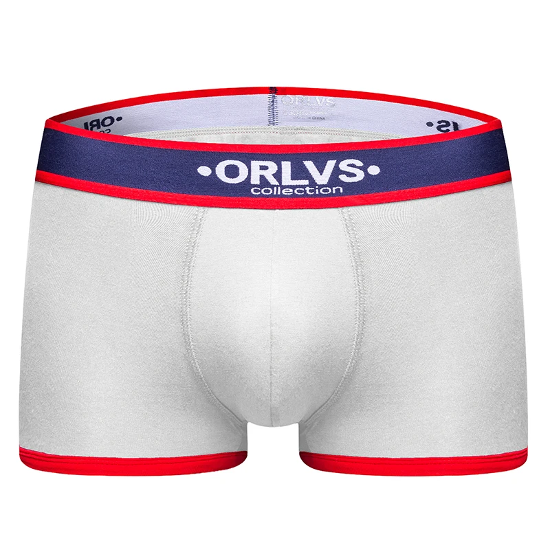 ORLVS Марка мужское нижнее белье мужчины боксеры para hombre сексуальный для Гея трусы, Cueca Танга Ropa Interior hombre мужских шорт боксерок calzoncillo - Цвет: OR138-white