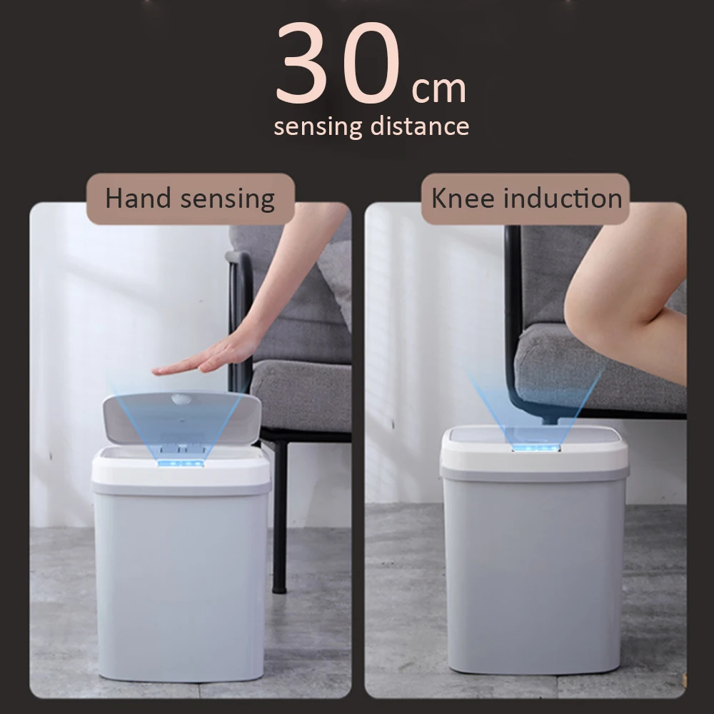 Intelligent Induction Motion Sensor Waste Bins Wide Opening Eco-Friendly Waste Garbage Bin Automatic Touchless Kitchen Trash Can