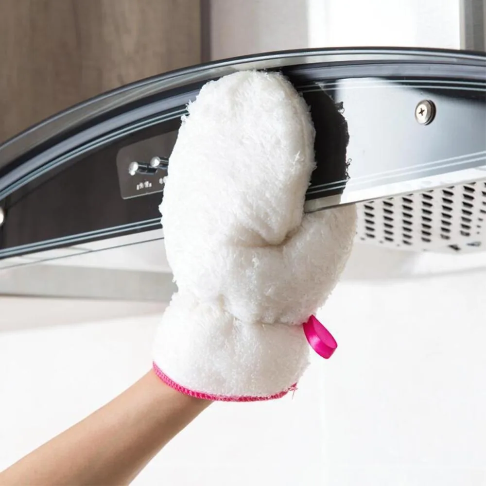 Oil-Free Universal Kitchen Washing Gloves Plus Velvet Winter Warm Dishes Cleaning Gloves Bamboo Fiber