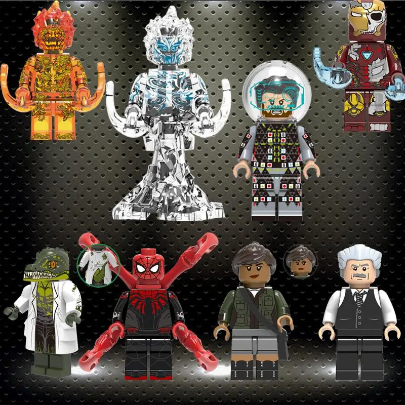 

legoed Building Blocks Super Heroes Bricks Lizard FireElemental Michelle Jones Spider-Man Mysterio Figures Gift Toys Child X0268