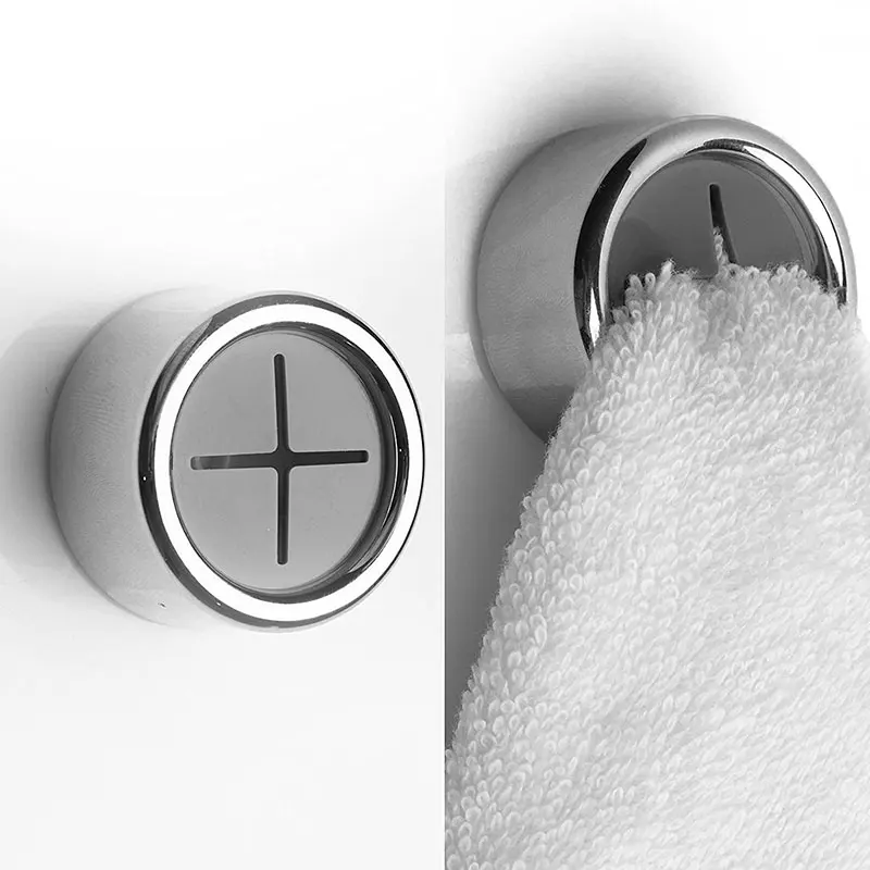 Kitchen Towel Hooks Punch-free Towel Plug Holder Premium Round Adhesive Holder Wall Mount Hook Dish Kitchen