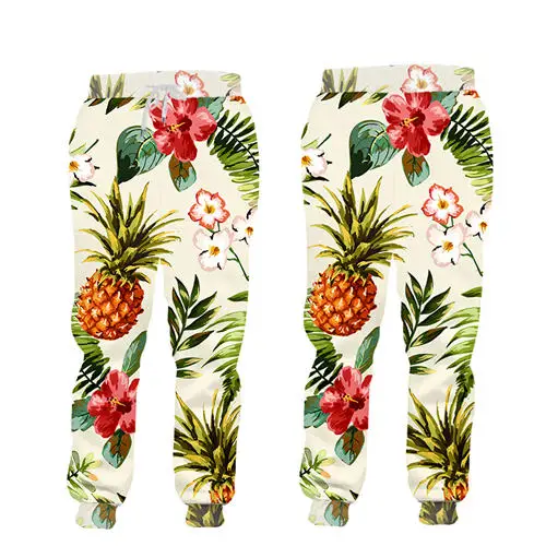 Pineapple flower Новинка 3d Лас-Вегас для игры в покер Печать Унисекс джоггеры Штаны уличные брюки в стиле хип-хоп на заказ S-6XL с эластичной резинкой на талии спортивные штаны для бега - Цвет: Pineapple flower