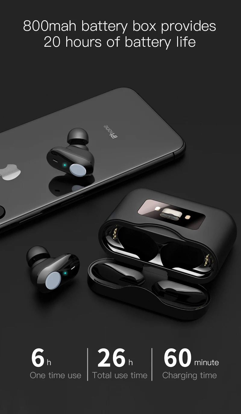 Беспроводные стереонаушники ANC с активным шумоподавлением TWS наушники зарядное