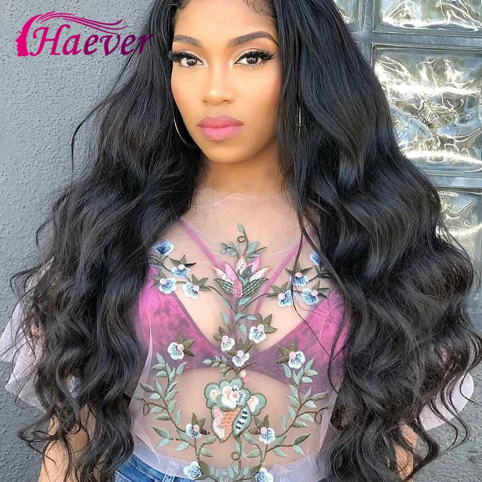 

Haever 13*6 Closure Wig Human Hair Lace Frontal Wigs For Black Women Peruvian Body Wave Wig Pre Plucked Remy 150% Lace Front
