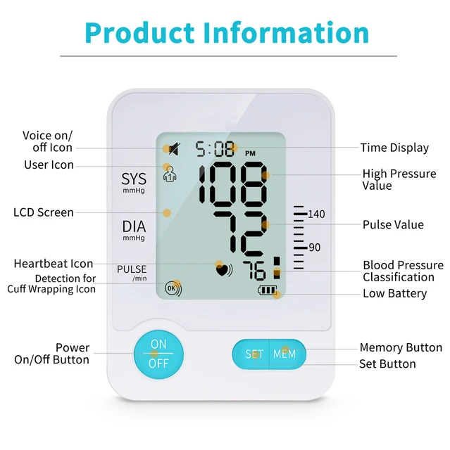 Large Cuff Blood Pressure Machine, Elera 8.66-18.89 Inches Home Use Di