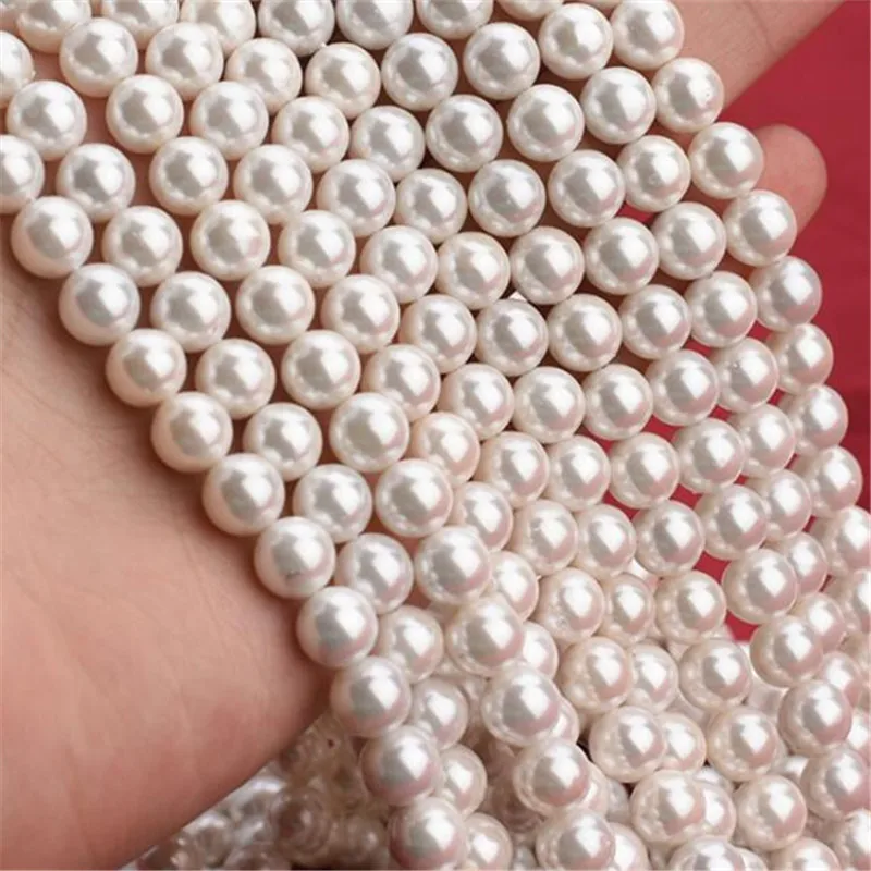 Vibrant Shell Pearl Beads - Red and Pink Round Collection for Jewelry Crafting (4-12mm, 15 Strand)
