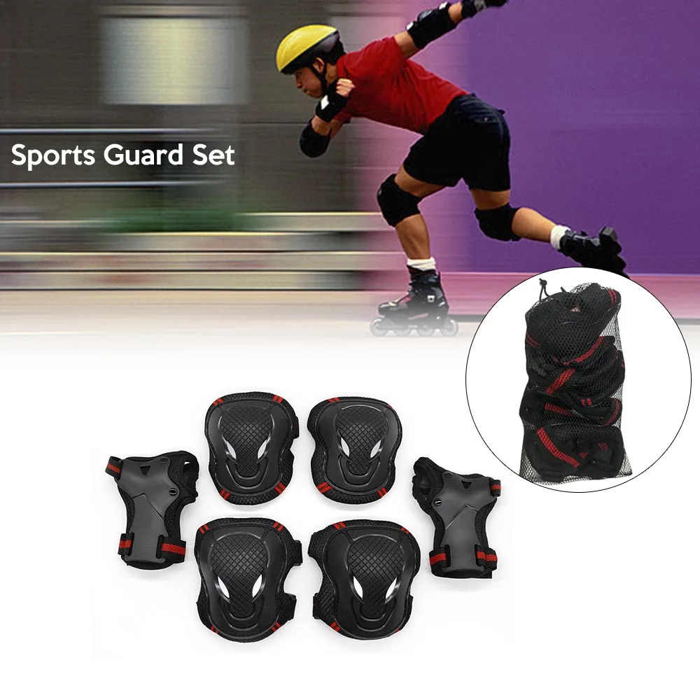 

Lixada 6PCS Brace Kids Youth Cycling Roller Skating Skateboard Elbow knee Hands Safety Protection Guard Pads Set