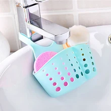 8Kitchen Plastic Sink Sponge Holder Hang Basket With Hanging Snap Strap For Scrubber Dish Brush Kitchen Accessories OrganizerCM