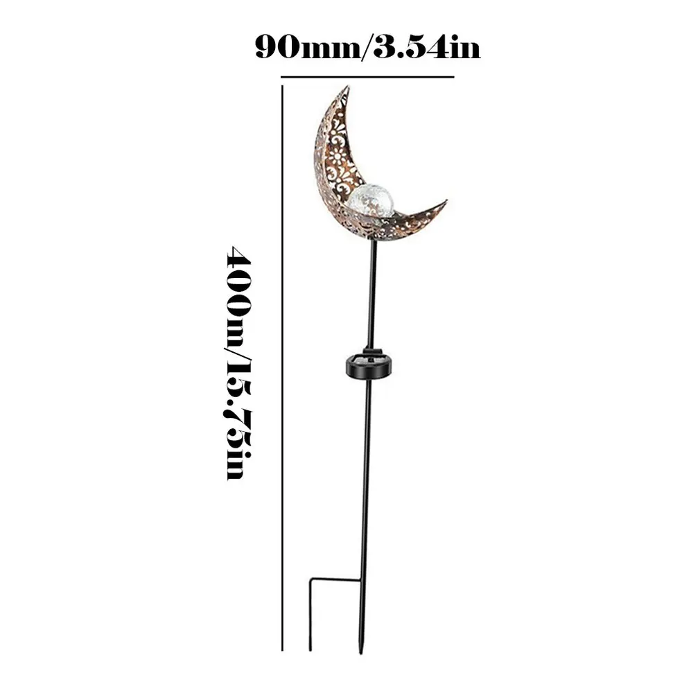 

Moon Spherical Light Solar Metal Crafts Lamp Post Garden Decoration Poles Warm White Color Led Light