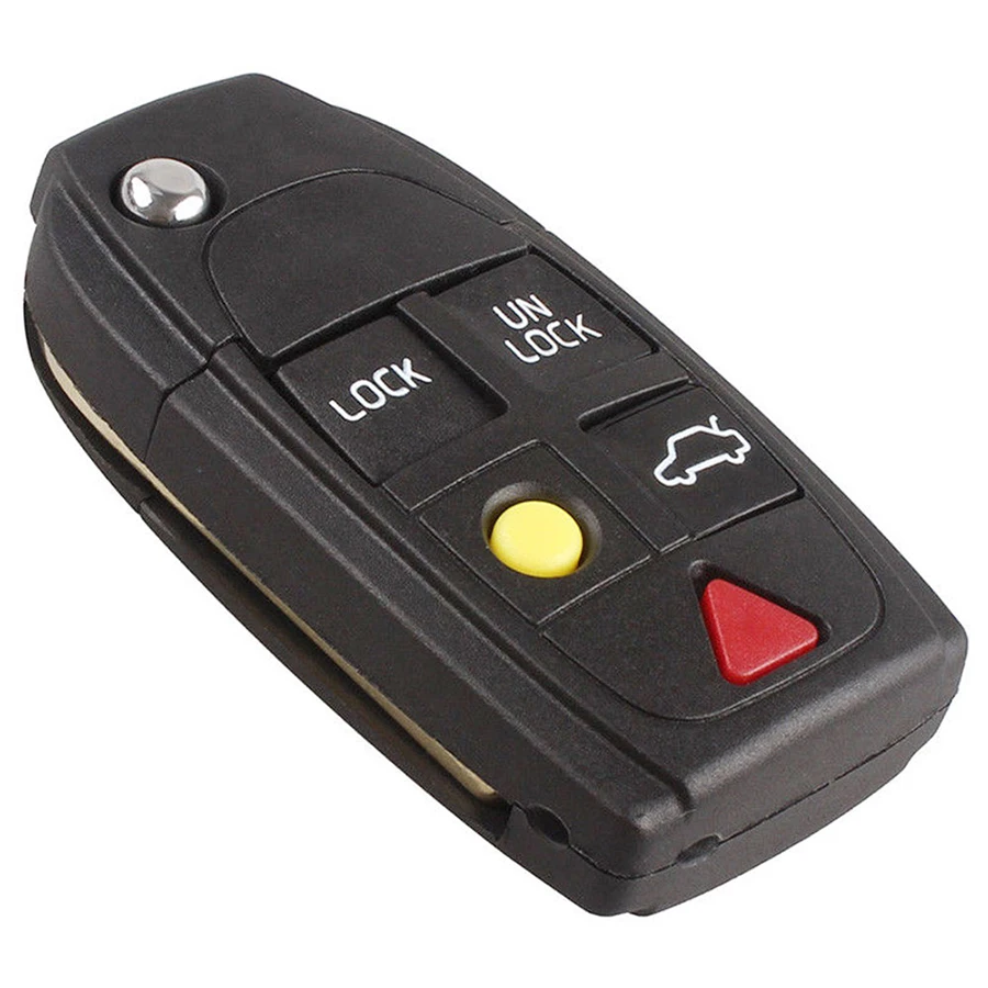 5 Buttons Flip Folding Remote Car Key Fob Shell Case For Volvo XC70 XC90 V60 V70 S60 S80 Fob Replacement Auto Car Key Cover Case (1)