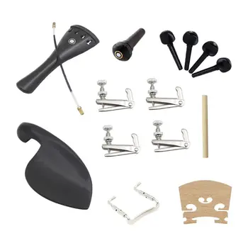 

Violin Parts Tailpiece Pegs Chinrest Maple Bridge Endpin Tuner Tail Gut Set For 4/4 Ebony Violin Parts & Accessories