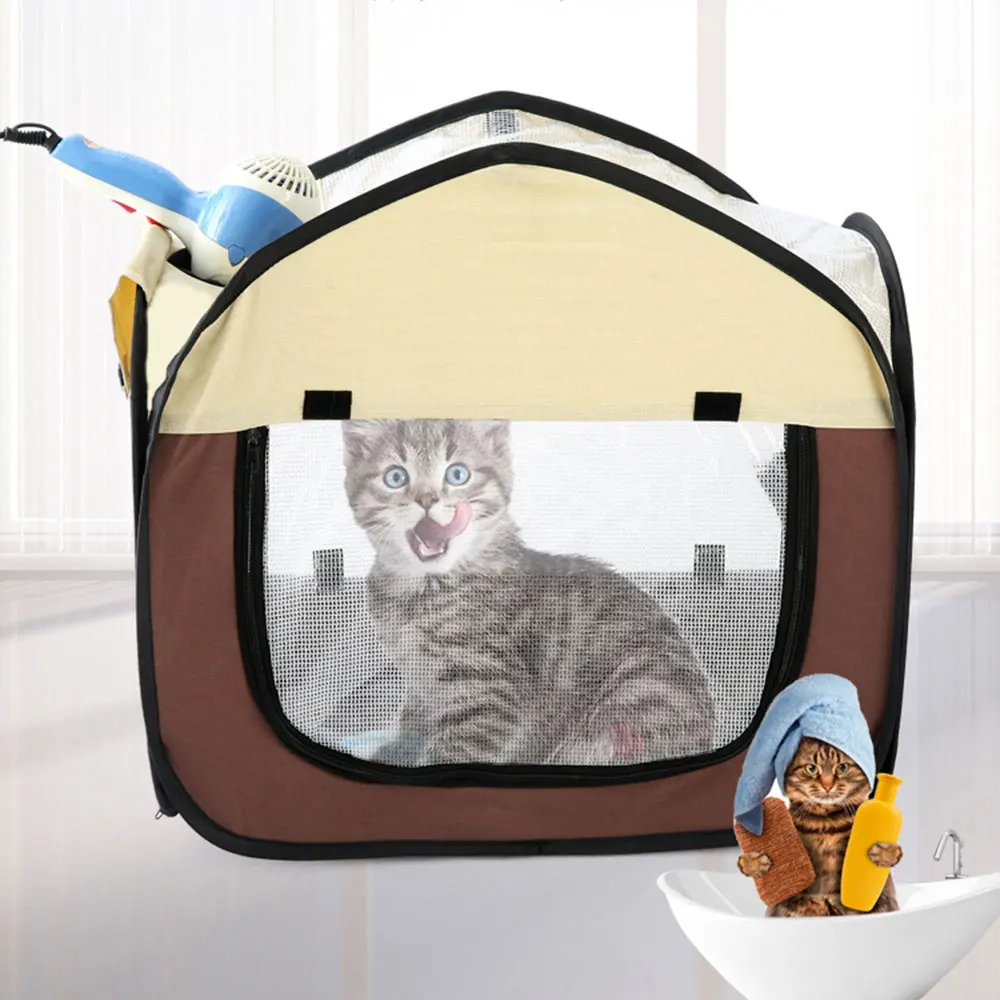 Fodable Pet Drying Box For Puppy Cats Dogs Hair Dryer Blow Box Grooming House Bag Pet Dry Room With Inner Toys Portable Pet Tent
