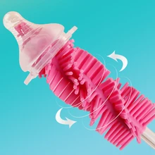 Стиль, щетка для бутылочек, вращающаяся на 360 градусов, силиконовая щетка для бутылочки для кормления, чистящая чашка для сосков, скребок, инструменты