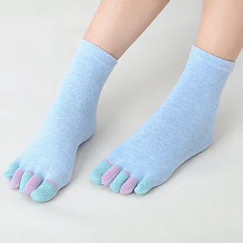 

Women Solid Color Cotton Socks Winter Keep Warm Colored five-finger socks Ladies Concise All-match Short Socks calcetines cortos